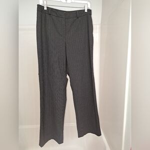 Anne Klein Dark Gray Striped Dress Pants
